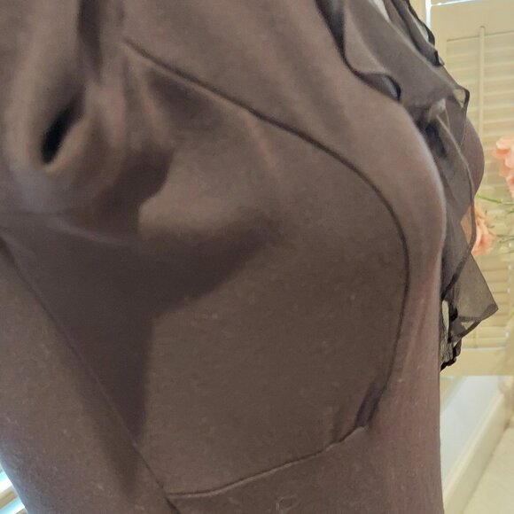 Romantic Vintage Cache Brown Ruffled Blouse Size S NWT - Picture 4 of 5